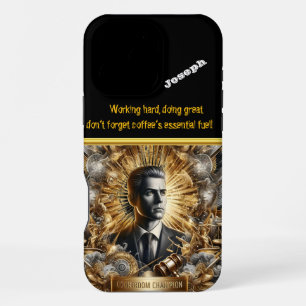 Zelfverzekerde advocaat domineert de rechtszaal iPhone 16 pro max hoesje