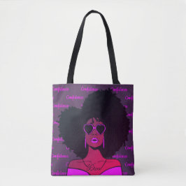 Zelfverzekerde Afrikaanse zwarte natuurlijke Afro  Tote Bag