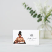 Zelfverzekerde Afro Zwarte Vrouw Baas Empowerment  Visitekaartje (Staand voorkant)