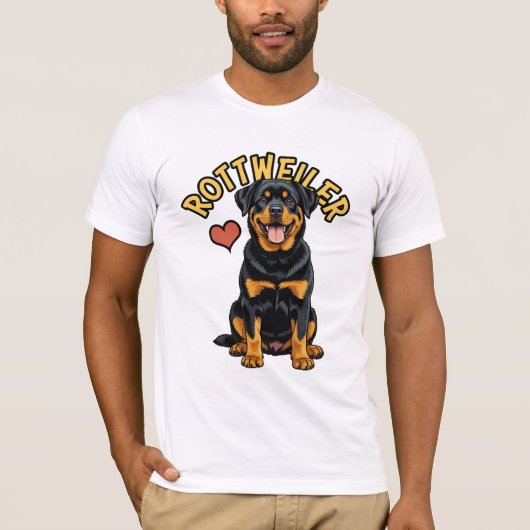 Zelfverzekerde beschermer: Rottweiler T-shirt (Voorkant)