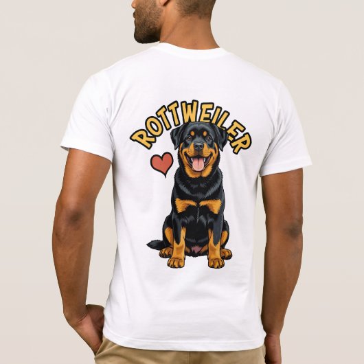 Zelfverzekerde beschermer: Rottweiler T-shirt (Achterkant)
