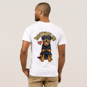 Zelfverzekerde beschermer: Rottweiler T-shirt (Achterkant volledig)