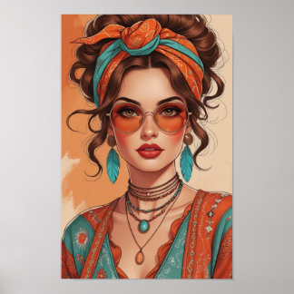 Zelfverzekerde Boho Vrouw  Poster