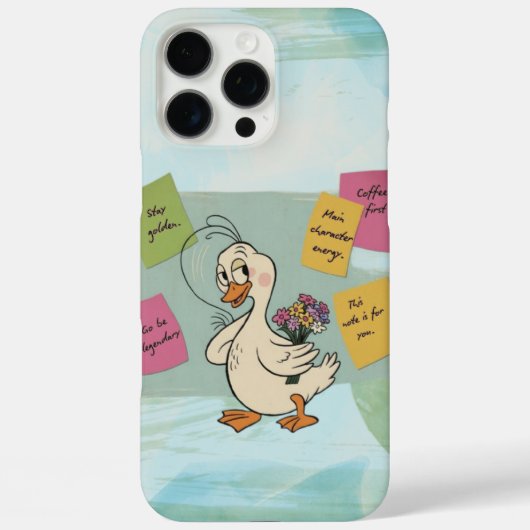 Zelfverzekerde eend met Motivatie plakbriefjes Case-Mate iPhone Case (Achterkant)
