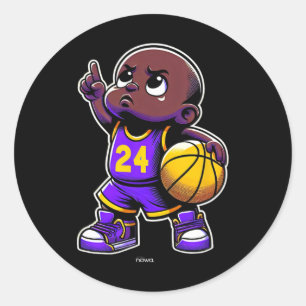 Zelfverzekerde en emotionele kleine Ller eert vet Ronde Sticker