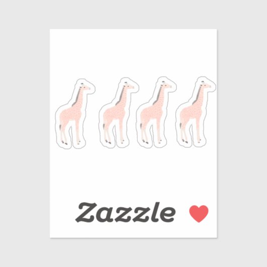 Zelfverzekerde Giraffes Waterfles Stickers (Vel)