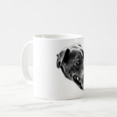 Zelfverzekerde glimlach Pitbull Mix Portret Mok (Voorkant links)