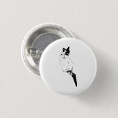 Zelfverzekerde Kat Accent Ronde Button 3,2 Cm (Voorkant /achterkant)