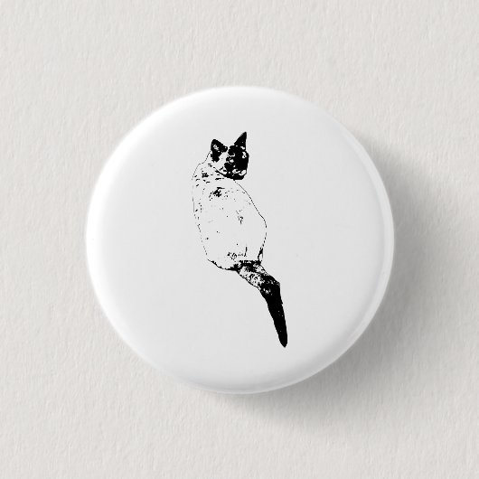Zelfverzekerde Kat Accent Ronde Button 3,2 Cm (Voorkant)