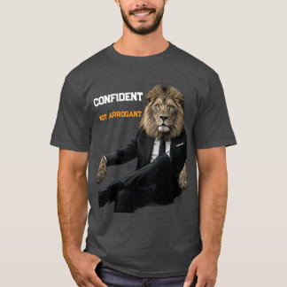 Zelfverzekerde Leeuw in een Pak T-shirt