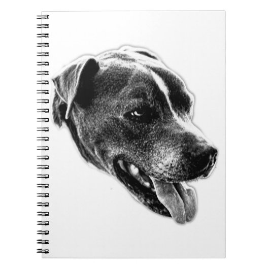 Zelfverzekerde metgezel Pitbull Mix Art Notitieboe Notitieboek (Voorkant)
