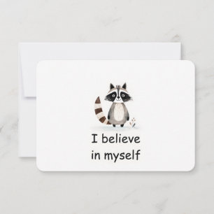 Zelfverzekerde Raccoon Woodland Animal Affirmation Kaart