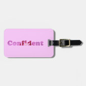 Zelfverzekerde Roze Gepersonaliseerde Bagage Label (Voorkant horizontaal)