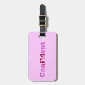 Zelfverzekerde Roze Gepersonaliseerde Bagage Label (Voorkant verticaal)