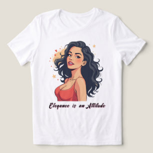 Zelfverzekerde schoonheid met vloeiend haar Tri-Blend shirt