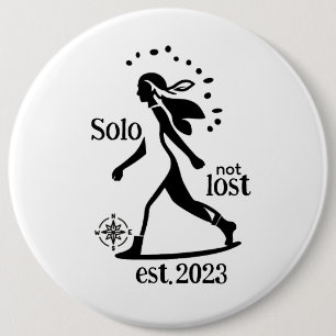 Zelfverzekerde Solo Reiziger Verklaring  Ronde Button 6,0 Cm