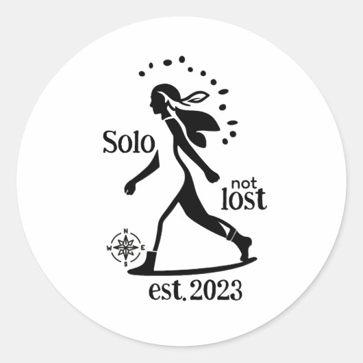 Zelfverzekerde Solo Reiziger Verklaring  Ronde Sticker (Voorkant)