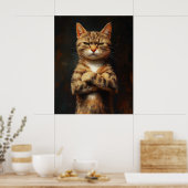 Zelfverzekerde tabbykat met attitude poster (Keuken)