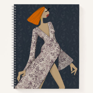 Zelfverzekerde Vrouw Elegante Glam Mode Kunst Noti Notitieboek