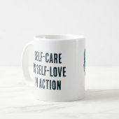 Zelfverzorging is zelfliefde in actie" koffie-mok koffiemok (Voorkant links)