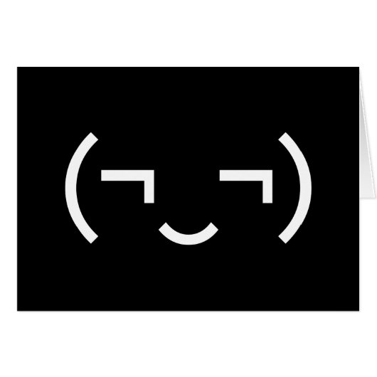 Zelfvoldane Emoticon (¬‿¬) Japanse Kaomoji Kaarten (Voorkant Horizontaal)