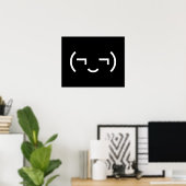 Zelfvoldane Emoticon (¬‿¬) Japanse Kaomoji Poster (Thuiskantoor)