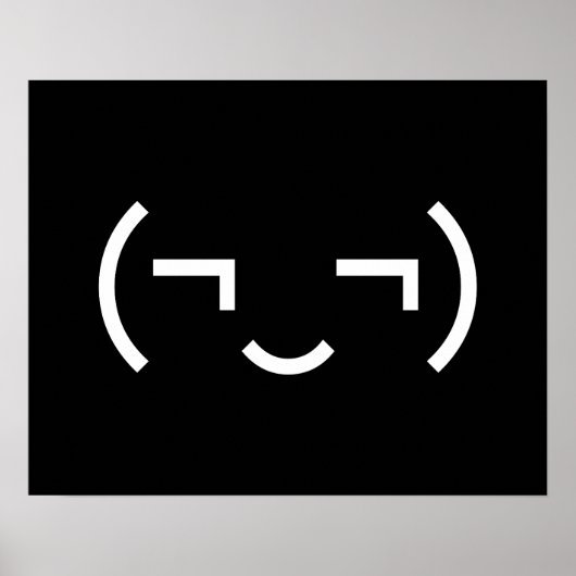 Zelfvoldane Emoticon (¬‿¬) Japanse Kaomoji Poster (Voorkant)