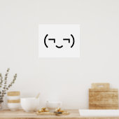 Zelfvoldane Emoticon (¬‿¬) Japanse Kaomoji Poster (Keuken)