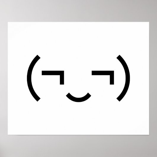 Zelfvoldane Emoticon (¬‿¬) Japanse Kaomoji Poster (Voorkant)
