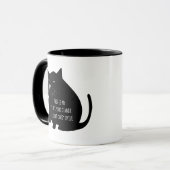 Zelfvoldane Vette Zwarte Kat Grappige Quote Mok (Voorkant links)