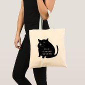 Zelfvoldane Vette Zwarte Kat Grappige Quote Tote Bag (Voorkant (product))