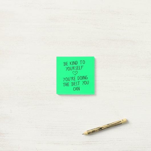 Zelfvriendelijkheid positieve post het merkt op post-it® notes (Op bureau)