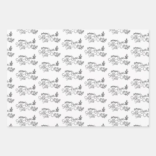 Zelfzorg en zelfliefde inpakpapier vel (Voorkant)