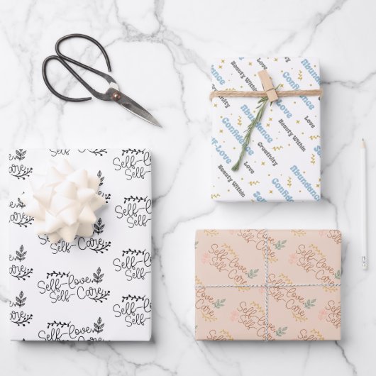 Zelfzorg en zelfliefde inpakpapier vel (Voorkant)
