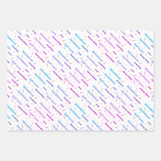 Zelfzorg en zelfliefde inpakpapier vel (Voorkant)