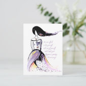 Zelfzorg inspirerend geïllustreerde dame citaat briefkaart (Staand voorkant)