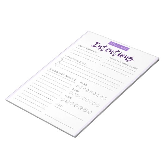 Zelfzorg intenties pad notitieblok (Schuin)