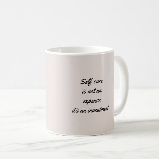 Zelfzorg is geen kostenpost koffiemok (Voorkant rechts)