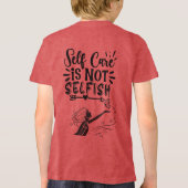 "Zelfzorg is niet egoïstisch" Inspirerend afbeeldi Tri-Blend Shirt (Achterkant)