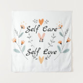 Zelfzorg is zelfliefde: omarm jezelf wandkleed (Voorkant)