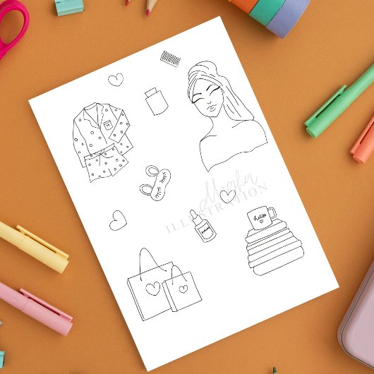 zelfzorg, kleurplaat,