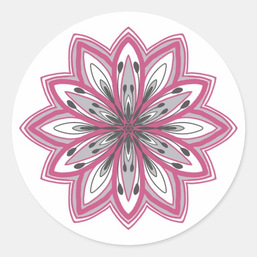 Zelfzorg mandala bloemen ronde sticker (Voorkant)