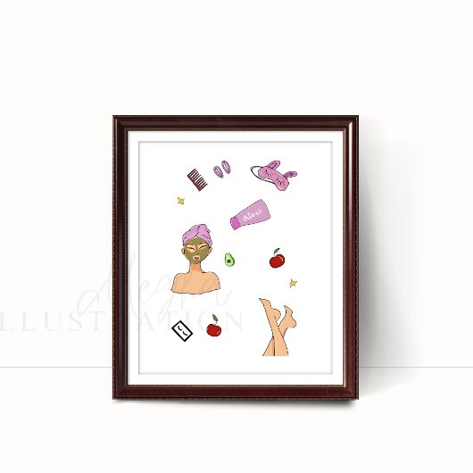 Zelfzorg, mode illustratie poster