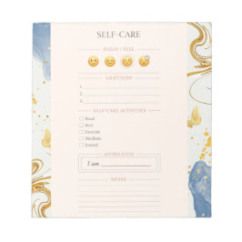 Zelfzorg roze Planner goud luxe waterverf Notitieblok