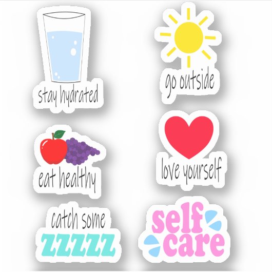 Zelfzorg Sticker Set (Voorkant)