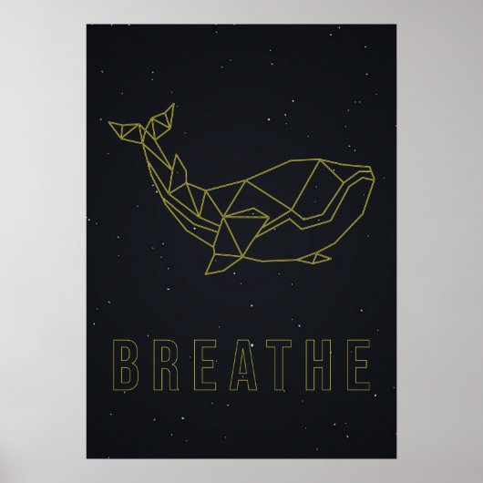 Zelfzorgbevestiging poster origami walvis adem (Voorkant)