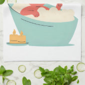 Zelfzorgmodus: AAN – Schattige & Grappig Cartoon B Theedoek (Gevouwen)