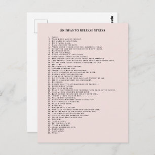 Zelfzorgmotivatie wazig roze briefkaart