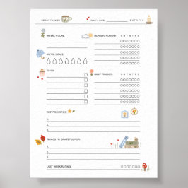 Zelfzorgplanner voor drukke moeders Gezellige Welz Poster