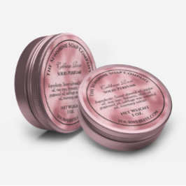 Zelfzorgproduct van geweven roze folie in vintage ronde sticker